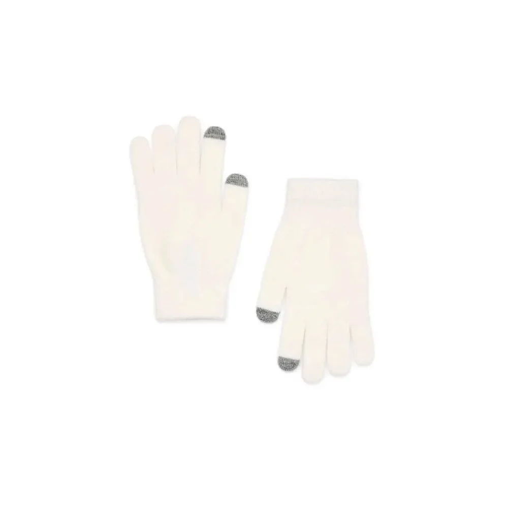 Time and Tru Women's Coordinate Beanie With Gloves, One Size Fits Most, White
